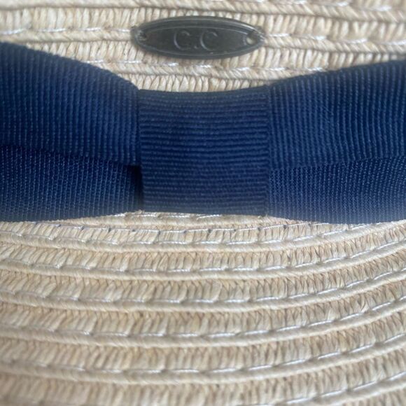 EMBROIDERED "JUST MARRIED" WIDE
BRIM STRAW SUN HAT by C.C. - Picture 3 of 6